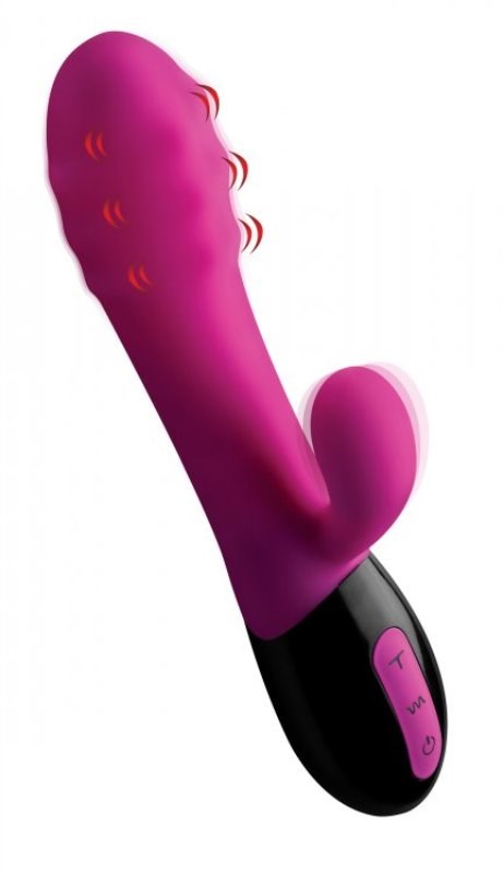 XR Brands Pulsette 7x Pulsating Silicone Vibe Dual Stimulation Vibrator - - Rabbit Vibrators