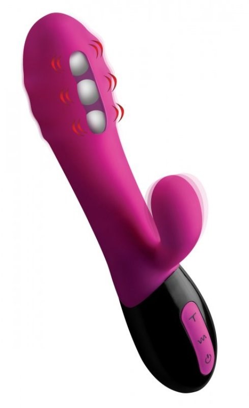 XR Brands Pulsette 7x Pulsating Silicone Vibe Dual Stimulation Vibrator - - Rabbit Vibrators