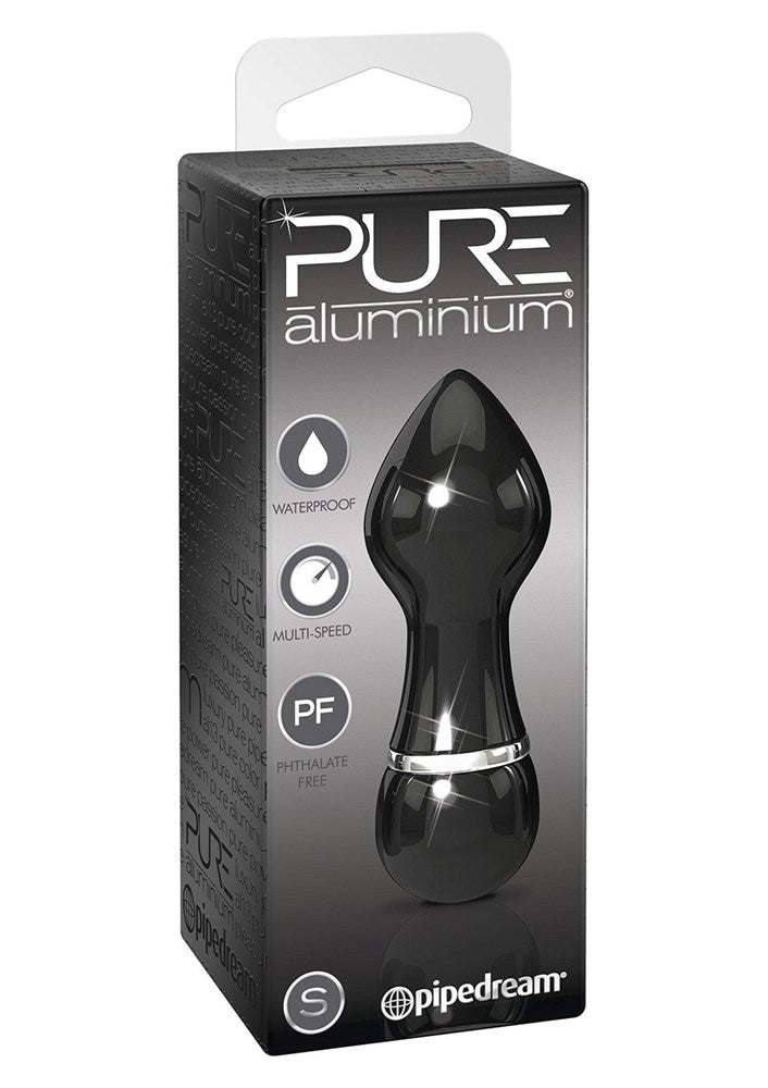 Pipedream Products Pure Aluminium Black Bullet Vibrator Small - - Bullet Vibrators