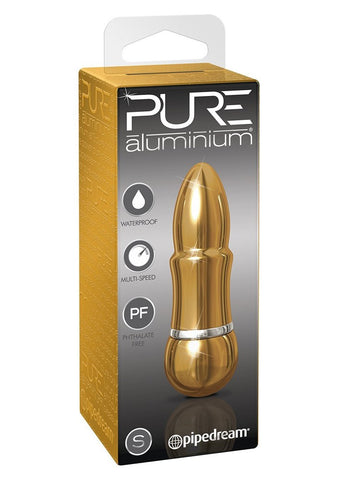 Pipedream Products Pure Aluminium Gold Small Vibrating Bullet - Personal Massagers