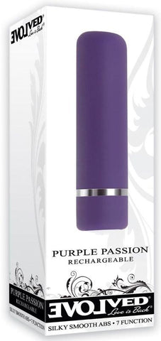 Evolved Purple Passion Rechargeable Bullet Vibrator with 7 Vibration Patterns - Bullet Vibrators
