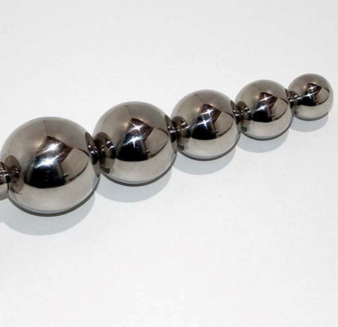 Hells Couture Pyramid Anal Joystick Steel Stimulator Graduated Ball Design - Anal Beads and Balls