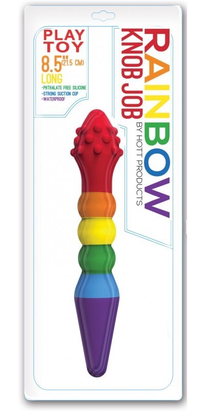 Hott Products Rainbow Knob Job TPE Masturbation Sleeve - - Double Ender