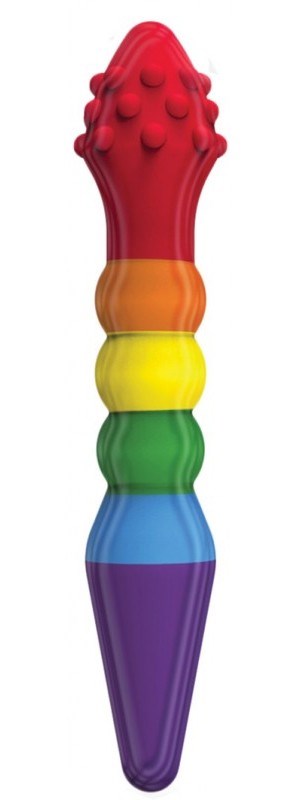 Hott Products Rainbow Knob Job TPE Masturbation Sleeve - - Double Ender