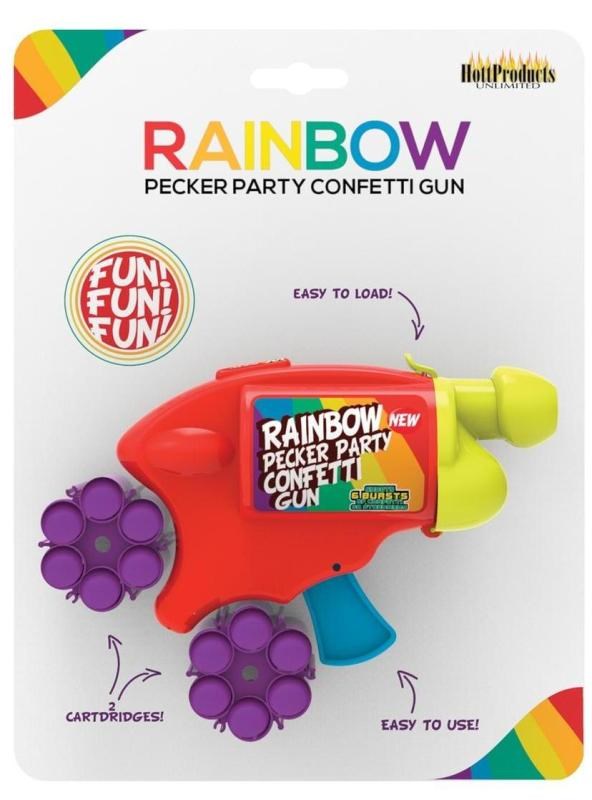 Hott Products Rainbow Pecker Party Confetti Gun 6 Bursts Adult Party Fun - - Party Gifts and Novelties