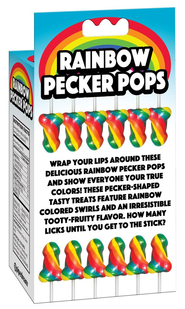 Pipedream Products Rainbow Penis Shaped Pecker Pops Novelty Party Candy - - Sex Games, Coupons and Tricks