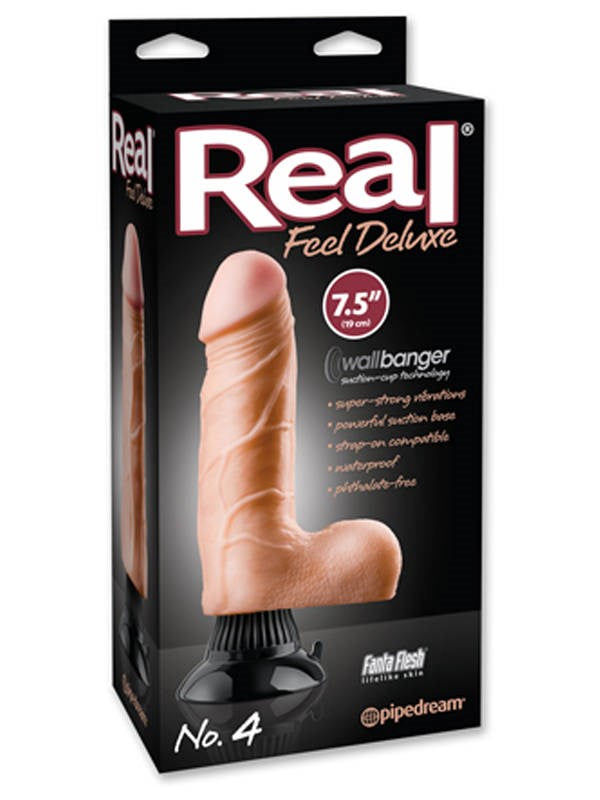 Pipedream Real Feel Deluxe No. 4 Realistic Dildo 7.5 Inch Vibrating - - Realistic Dildos