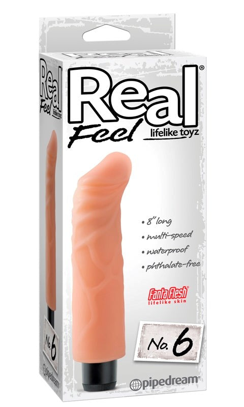 Pipedream Real Feel Lifelike Toyz Vibrating Dong No 6 Flesh Realistic Dildo - - Realistic Dildos