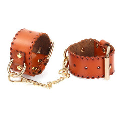 Real Leather Handcuffs - - Cuffs and Restraints