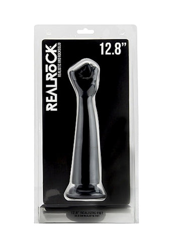 Shots Toys RealRock 12.8 inch Realistic Fist Black Dildo with Suction Cup - Realistic Dildos