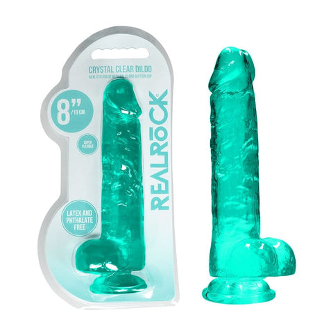 Shots Toys REALROCK 8 Inch Realistic Dildo With Balls Suction Cup Base - Realistic Dildos