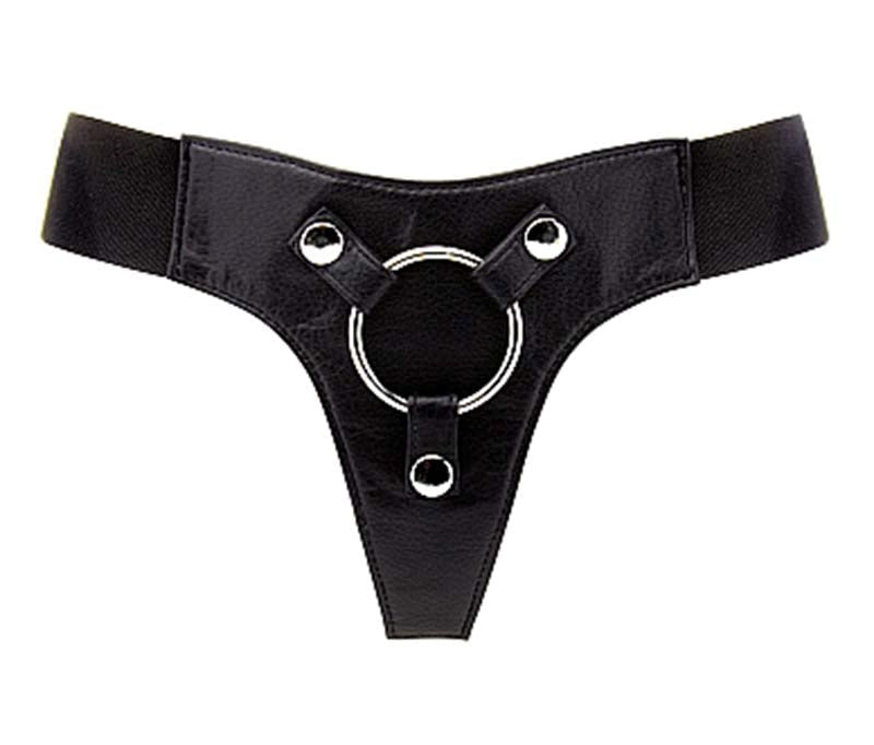 Shots Toys Realrock Elastic Harness Premium Leather Strap On Harness - - Strap On Sextoys