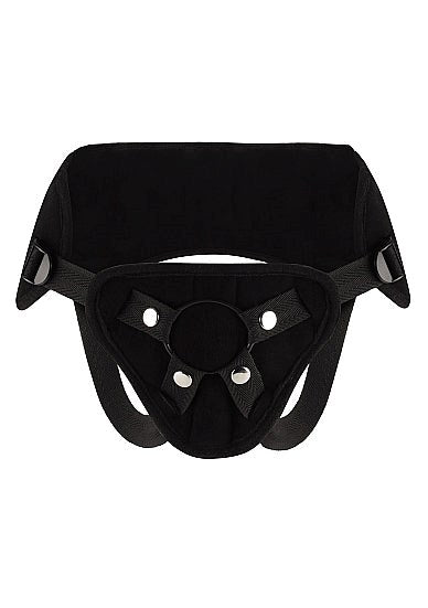 Shots Toys RealRock Queen Size Harness Premium Suede Strap On Harness - - Strap On Sextoys