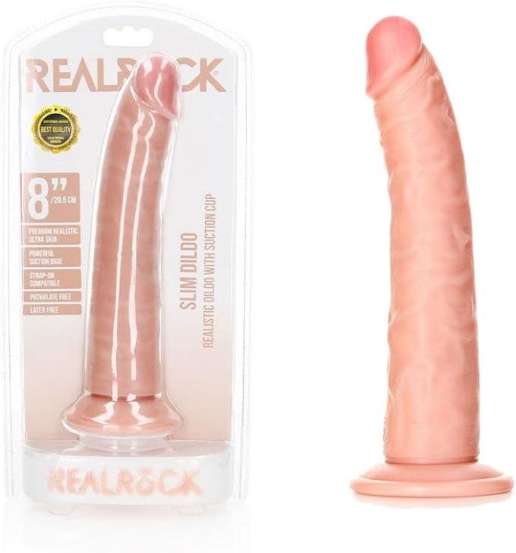 Shots Toys REALROCK Realistic Looking Slim Dildo 20.5 cm with Suction Cup - - Realistic Dildos