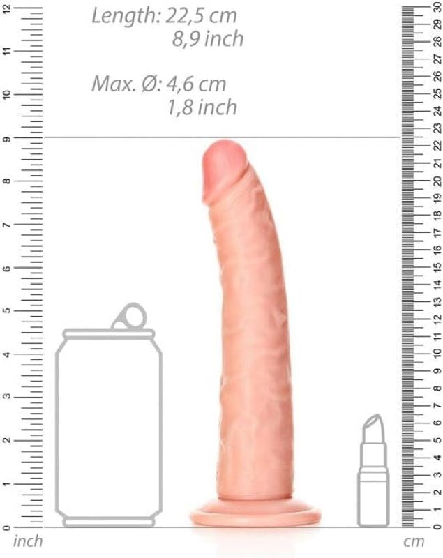 Shots Toys REALROCK Realistic Looking Slim Dildo 20.5 cm with Suction Cup - - Realistic Dildos