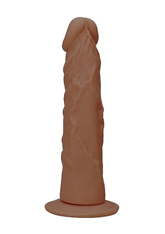 Shots Toys Realrock Skin Dildo Brown with Suction Cup Base - Realistic Dildos
