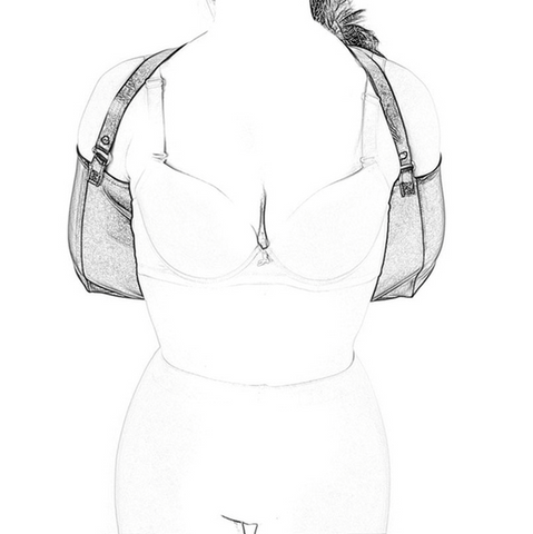 BDStyle Rear Locking Armbinder Sheath Faux Leather Bondage Restraint - Cuffs And Restraints