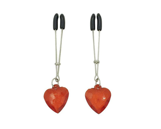 Heart Tweezer Nipple Clamps - - Nipple and Clit Clamps