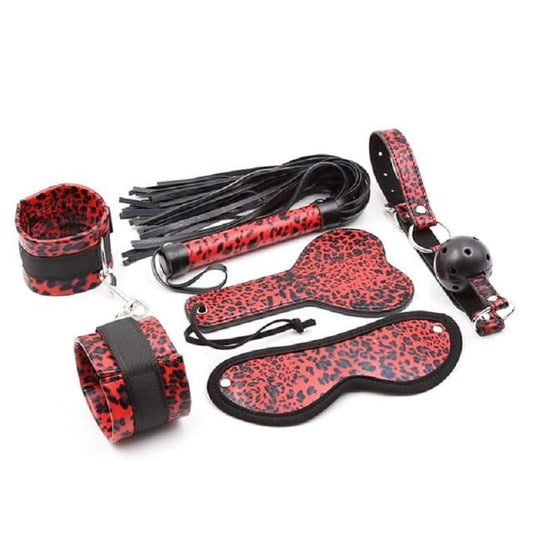 Red Leopard Bondage Kit For Weekend Pleasure - - Sex Kits