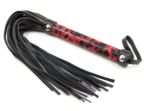 BDStyle Red Leopard Whip Impact Play BDSM Tool - Whips And Crops