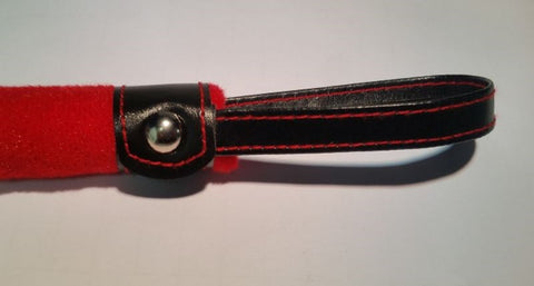 BDStyle Deluxe Flogger Red Black Faux Leather with Soft Handle - Whips And Crops