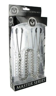 XR Brands Reign Tweezer Style Nipple Vice Adjustable Pressure Clamps - Nipple and Clit Clamps