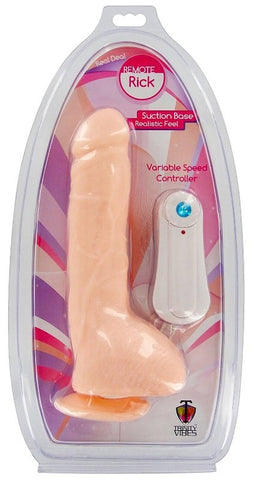 XR Brands Remote Rick Vibrating Dildo with Suction Cup Base - Realistic Dildos