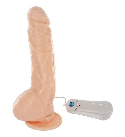 XR Brands Remote Rick Vibrating Dildo with Suction Cup Base - Realistic Dildos