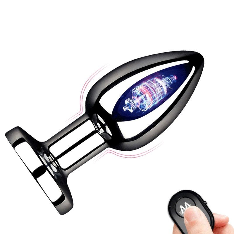 BDStyle Remote Vibrating Stainless Steel Butt Plug with Remote Control - Electro Sex