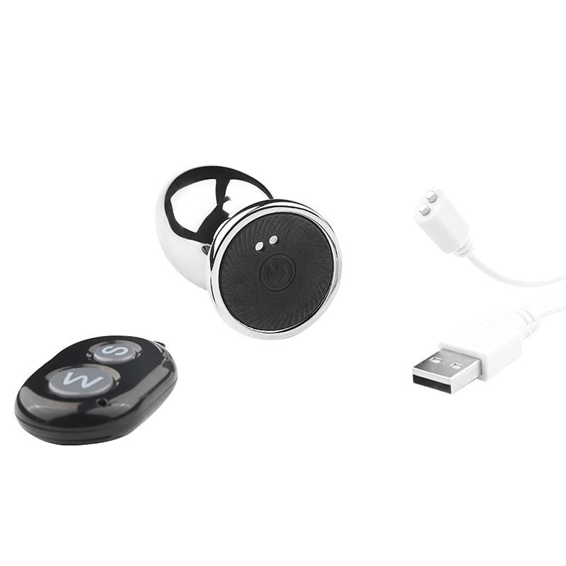 BDStyle Remote Vibrating Stainless Steel Butt Plug with Remote Control - Electro Sex