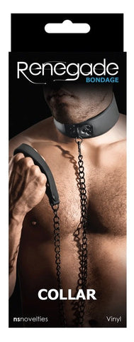 NS Novelties Renegade Bondage Collar Premium Vinyl Adjustable Design - Collars and Leads