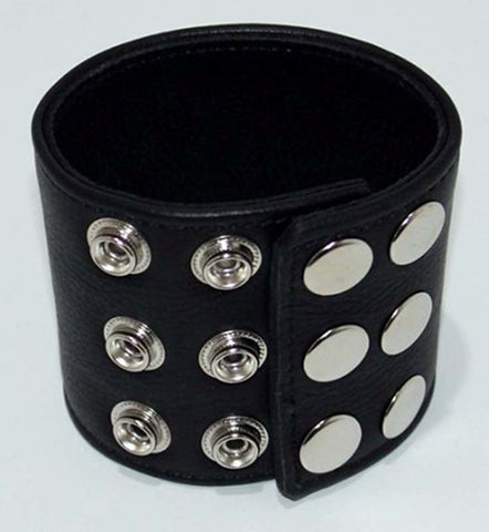 Hells Couture Restrained & Elegant Leather Wrist Band with Metal Studs - Cuffs And Restraints