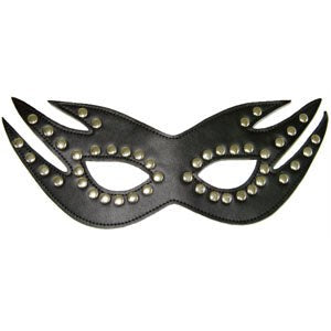 BDStyle Risque Boutique Feline Mask with Studs Heavy Chrome Studded Design - Fancy Dress Ups