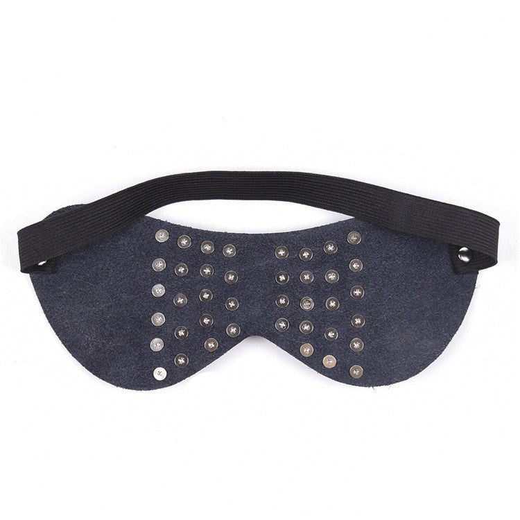 BDStyle Rivet Blindfold Premium Faux Leather Sensory Play Adult Toy - Masks And Blindfolds