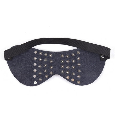 BDStyle Rivet Blindfold Premium Faux Leather Sensory Play Adult Toy - Masks And Blindfolds
