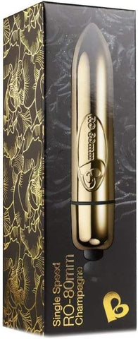 Rocks Off RO 80 Single Speed Champagne Gold Bullet Vibrator for Clitoral Stimulation - Bullet Vibrators