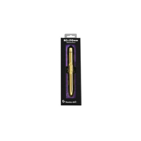 Rocks Off 150mm Slim Line Vibrator Gold Luxury Clitoral Stimulation - Personal Massagers