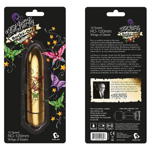 Rocks Off Erotic Ink 120mm 10 Speed Wings of Desire Artistic Vibrator - - Waterproof Vibrators