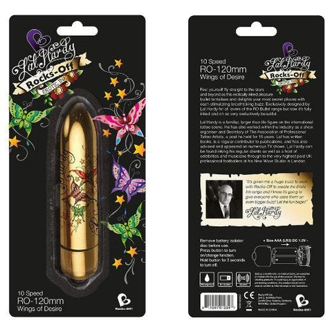 Rocks Off Erotic Ink 120mm 10 Speed Wings of Desire Artistic Vibrator - Waterproof Vibrators