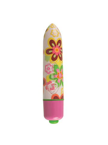 Rocks Off Flower Power Discreet 7 Speed Floral Vibrator with Premium Silicone - Novelty Vibrators