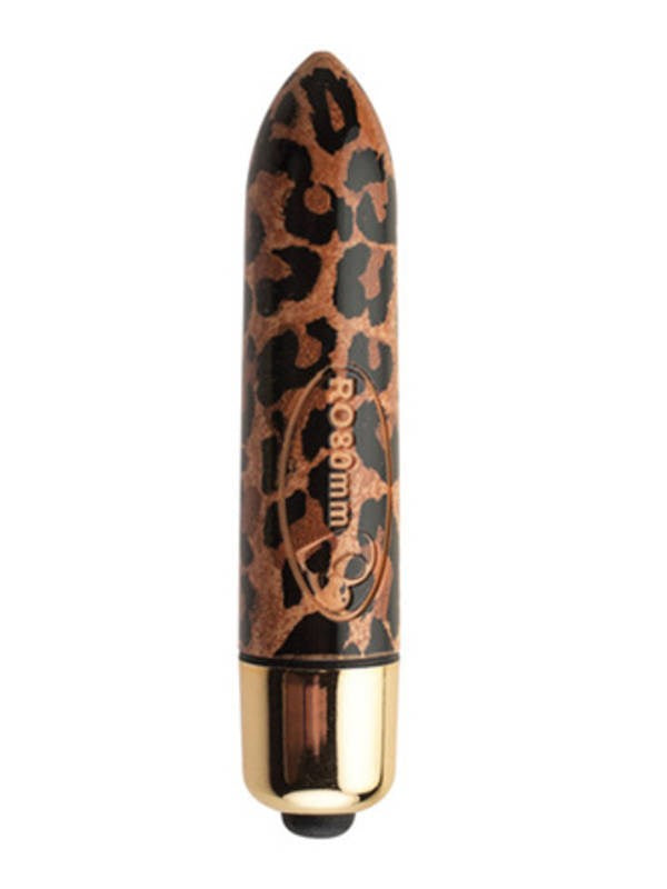 Rocks Off I Luv it Leopard 7 Speed 80mm Bullet Vibrator with 7 Patterns - - Waterproof Vibrators