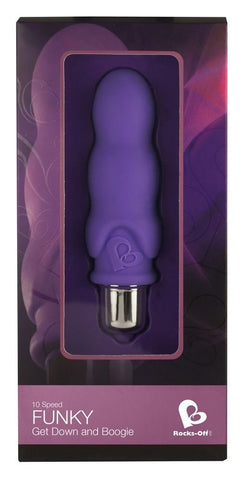 Rocks Off Mini Mates 10 Speed Funky Purple Bullet Vibrator - G-Spot Vibrators