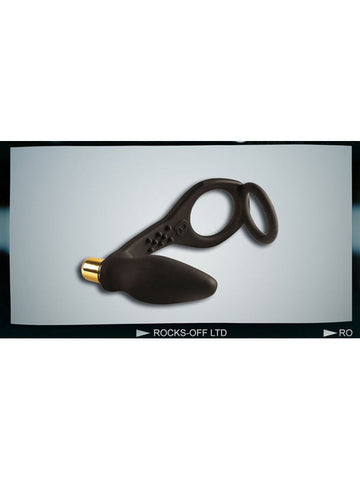 Rocks Off RO ZEN Vibrating Cock Ring with Dual Ring Design - Ball and Cock Toys