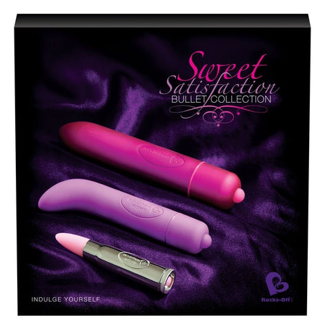 Rocks Off Sweet Satisfaction Bullet Collection Box 3 Bullet Vibrators Set - Waterproof Vibrators