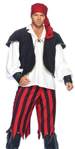 Leg Avenue Rogue Pirate Costume Daring Linen Outfit Complete Set - - Fancy Dress Ups