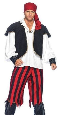 Leg Avenue Rogue Pirate Costume Daring Linen Outfit Complete Set - Fancy Dress Ups