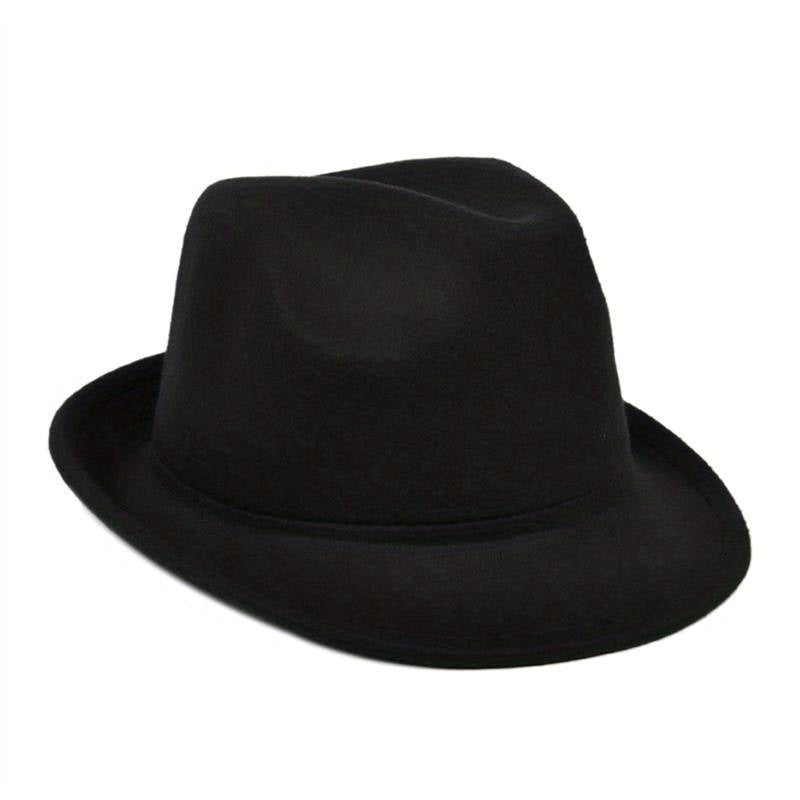 BDStyle Rolled Brim Canvas Fedora Premium Black Canvas Construction - Fancy Dress Ups