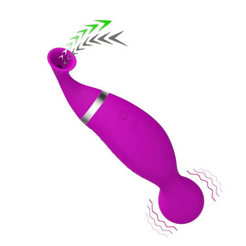 Baile Romance Swan Dual Function Vibrator and Sucker with Suction Technology - Clit Ticklers and Pulsators