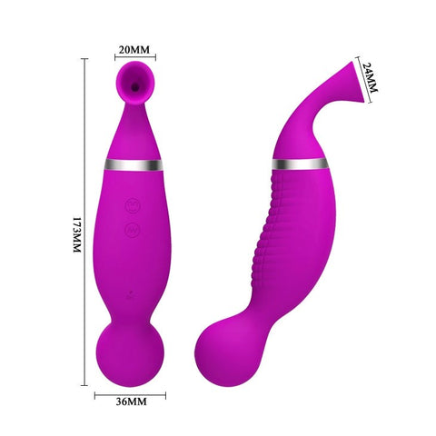 Baile Romance Swan Dual Function Vibrator and Sucker with Suction Technology - Clit Ticklers and Pulsators