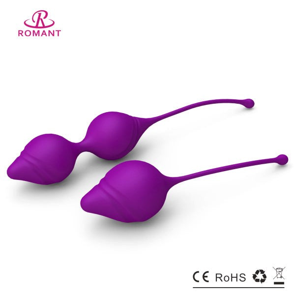 Romant Yoyo Kegel Balls Purple Dual Weight Pelvic Floor Strengthening - - Love Eggs and Kegel Exercisers